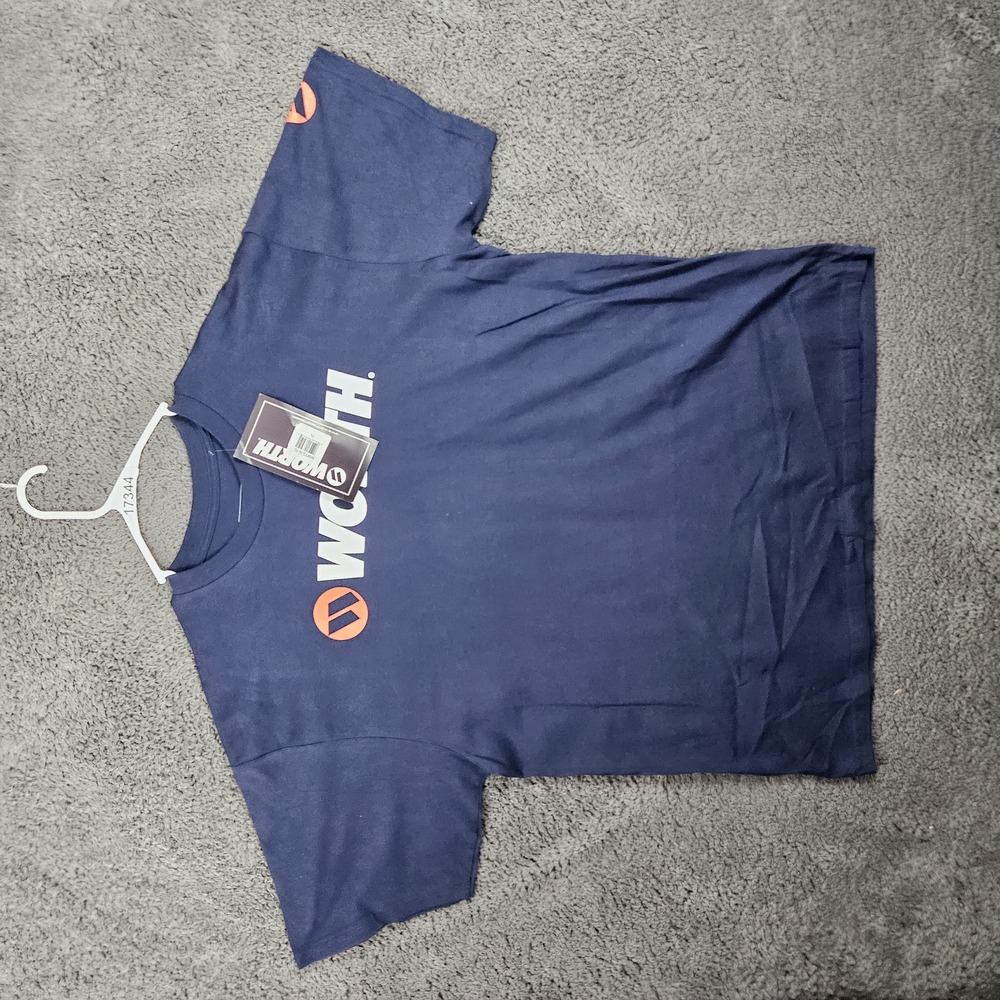 Worth‎ TShirt Mens XL Blue Graphic Logo Crewneck Athletic
